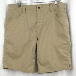 Toad & Co Shorts Men's Size 34 Beige Brown Flat Front Chino 10" Inseam